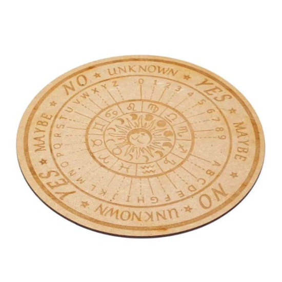 Pendeltafel Astrologie, graviert aus Holz