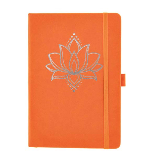 Schreibbuch Yoga - Lotus, orange