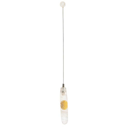 Edelstein Tensor Bergkristall mit Blume des Lebens