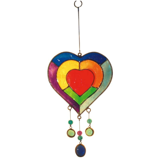 Suncatcher Herz, bunt, 10.5cm
