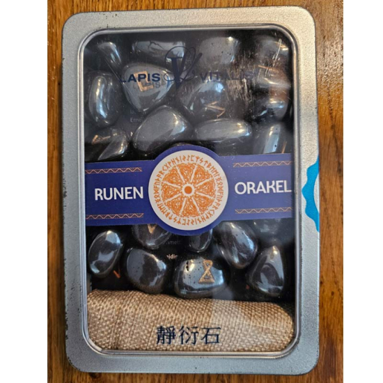 Edelstein Runenorakel-Set aus Hämatit