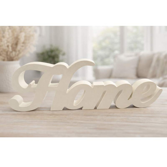 Home Deko-Schriftzug in Creme – Dekorativer Aufsteller