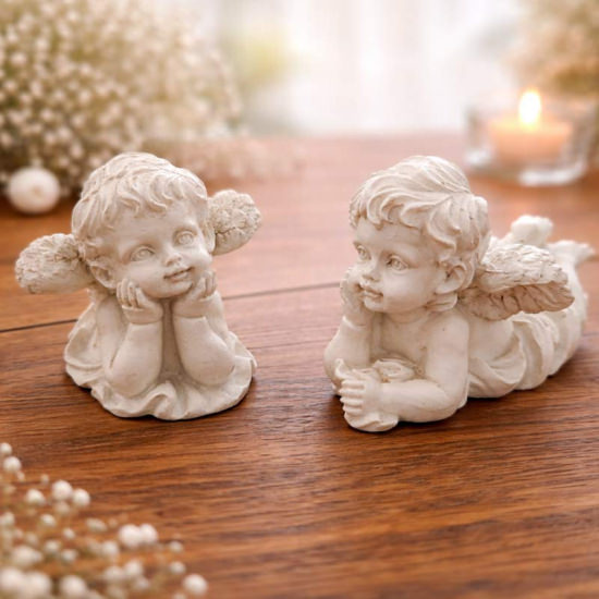 2er Set Engel Figuren – Kleine Cherub Engel Deko ca. 6–10 cm