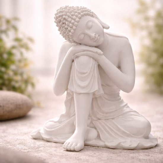 Thailändischer Buddha weiss – 15.5 cm – Meditationsfigur