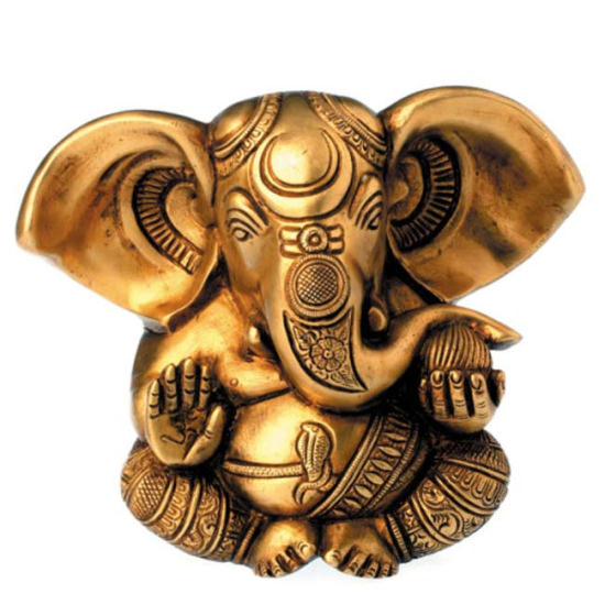 Ganesha, massiv aus Messing, 13 cm