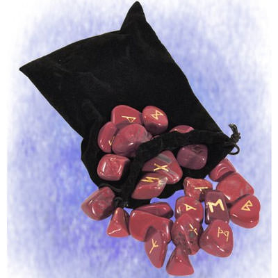 Edelstein Jaspis Rot mit Beutel