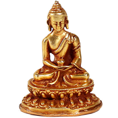 Minifigur Amithaba - Kupfer,vergoldet