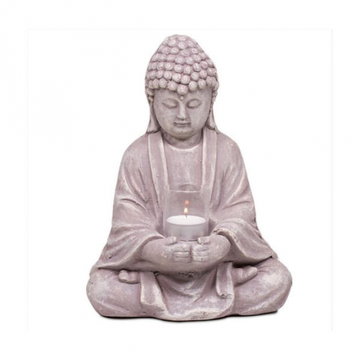 Buddha mit Teelichthalter aus Glas