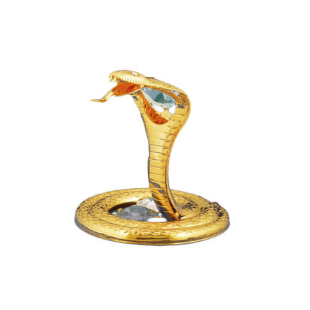 Lichtobjekt - Cobra, gold plated mit Swarovski Kristall