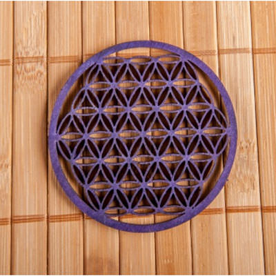 Blume des Lebens aus Holz, 14,4 cm, lila