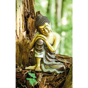Ruhender Buddha, 25 cm, teils verkupfert