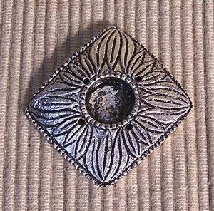 Halter für Räucherstäbchen - Quadrat - Weißmetallhalter