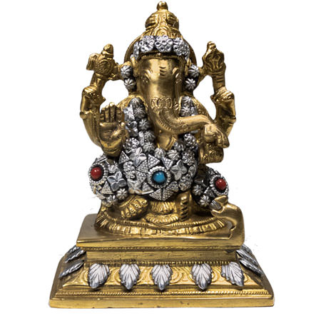 Ganesha Statue aus Messing, 14 cm