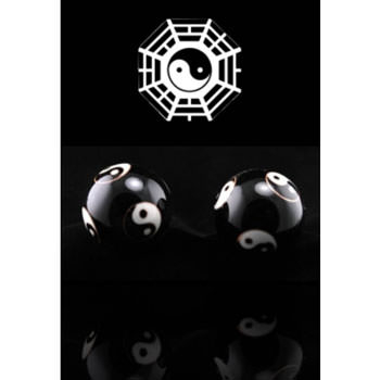Qi Gong Kugeln Yin Yang, schwarz, 3.5 cm