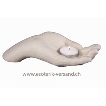 Teelichthalter Mudra Hand (linke Hand)