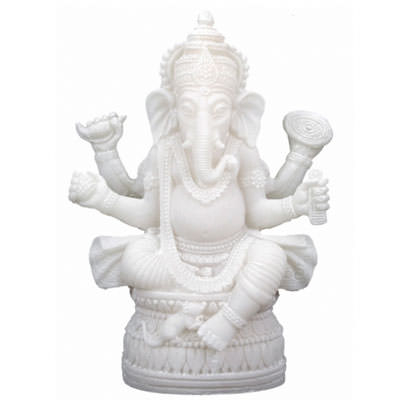 Ganesha Statue in weiss aus Alabaster