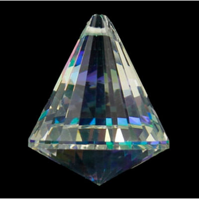 Regenbogen-Kristall Kegel Perlmutt dunkel