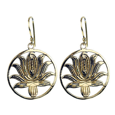 Ohrhänger Lotus Messing goldfarbig
