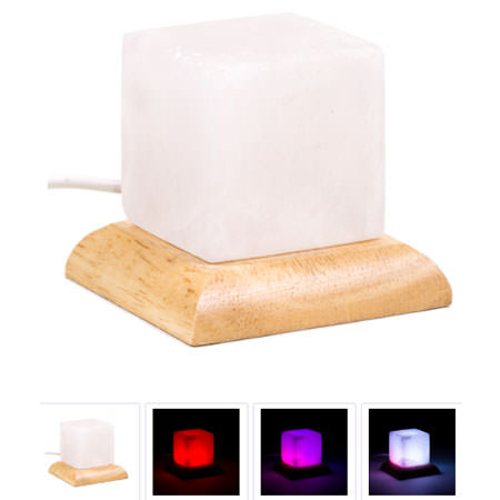 Mini Mood Salzlampe Würfel weiss USB + LED