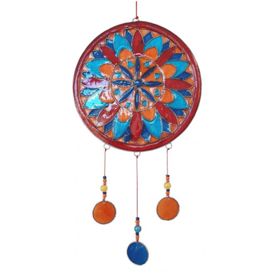 Suncatcher Blumen Mandala, bunt, 35 cm