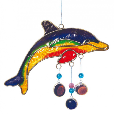 Suncatcher Delfin, bunt, 15 cm