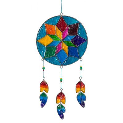 Suncatcher Traumfänger Stern, bunt, 40 cm