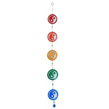 Suncatcher 5x Ying Yang Rainbow 8cm