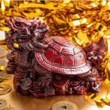 Drachenschildkröte, rot aus Kunstharz