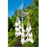 Traumfänger Mond mit weissen Federn