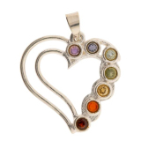 Chakra Herz Anhänger, 925er Silber