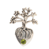 Yggdrasil mit Peridot, 925 Sterling Silber