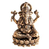 Ganesha auf Lotus hochwertiges Kunstobjekt, aus Messing