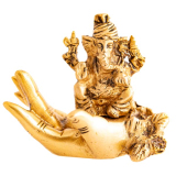 Ganesha in Segenshand aus Messing