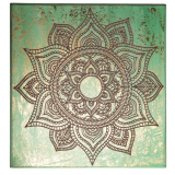 Energiebild Mandala Türkis/Gold