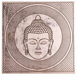 Energiebild Buddha Weiss/Silber