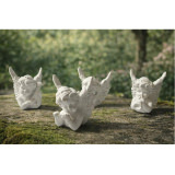 Engel-Figuren 4er Set – Cherubim in Weiss, dekorative Skulpturen
