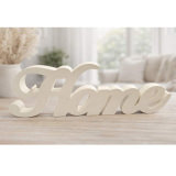 Home Deko-Schriftzug in Creme – Dekorativer Aufsteller