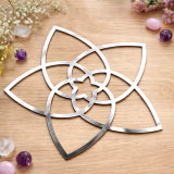 Venusblume aus Edelstahl – Heilige Geometrie Wanddeko, 44 cm