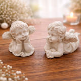 2er Set Engel Figuren – Kleine Cherub Engel Deko ca. 6–10 cm