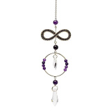 Sonnenfänger Unendlichkeit mit Amethyst & Kristall – Spirituelle Fensterdeko für Schutz, Harmonie & Lichtenergie 31 cm