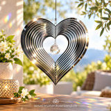 Herz-Windspinner ca. 22 cm mit Kristall 3,5 cm – Sonnenfänger