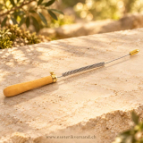 Einhandrute mit Teakholzgriff und Messingspitze – ausziehbar 29–34 cm