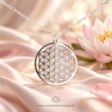 Blume des Lebens Halskette aus Edelstahl – Anhänger 3 cm, Kette 45–50 cm