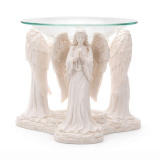 Engel Duftlampe „Sacred Prayer“ – betende Engel aus Resin mit Glas-Schale