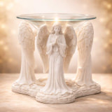 Engel Duftlampe „Sacred Prayer“ – betende Engel aus Resin mit Glas-Schale