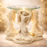 Engel Duftlampe „Celestial Light“ aus Resin – Aromalampe für Duftöl & Teelicht