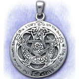 Anhänger - Mond Pentakel aus 925-Silber