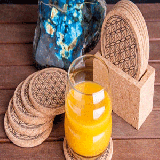 Korkuntersetzer Blume des Lebens mit Aufsteller