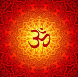 Leinwanddruck OM Orient, rot