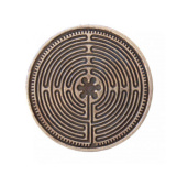Glücksmünze Labyrinth Chartres Kupfer verzinnt 4cm